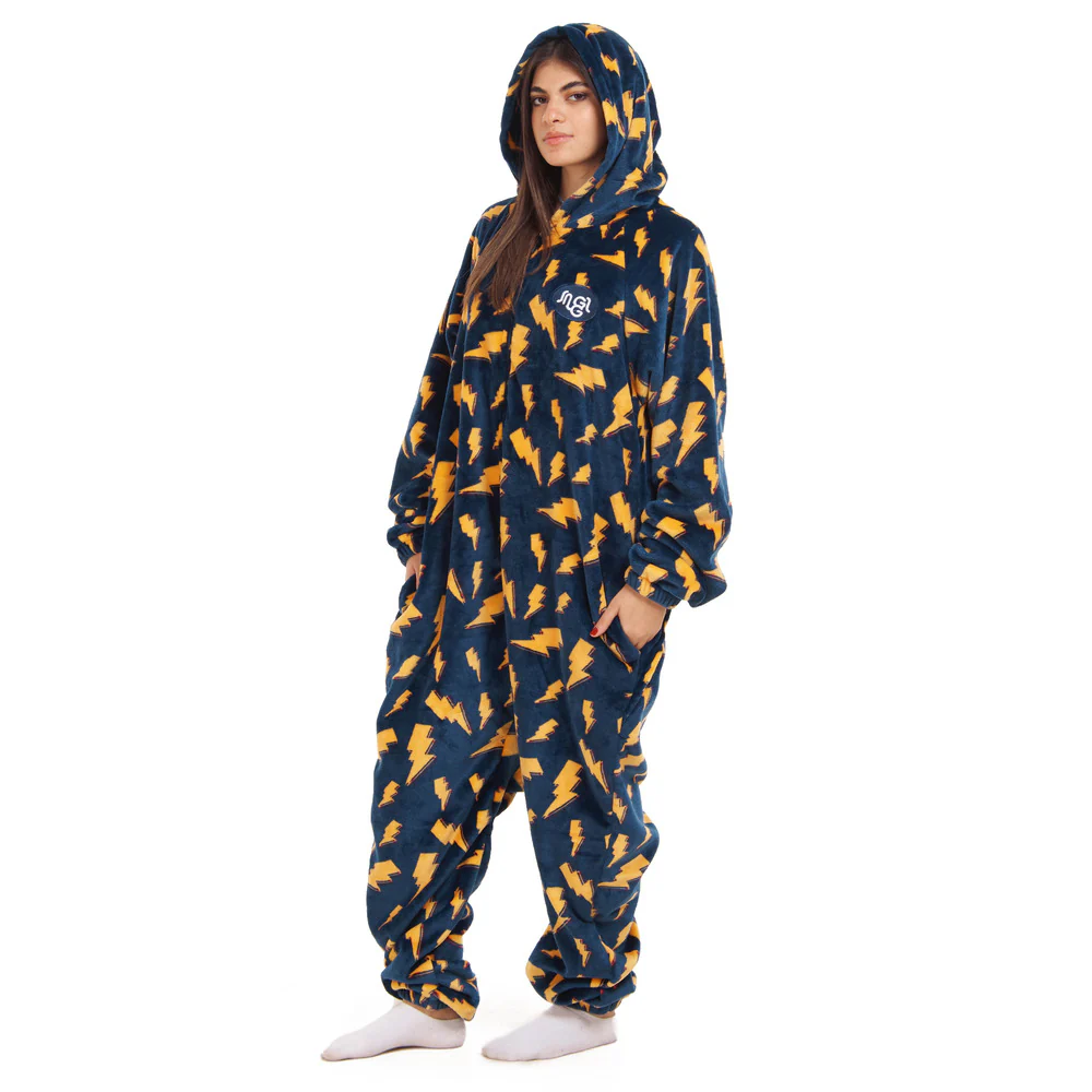 Snuggs Blanket Onesie Dark Blue Bolt - Image 3