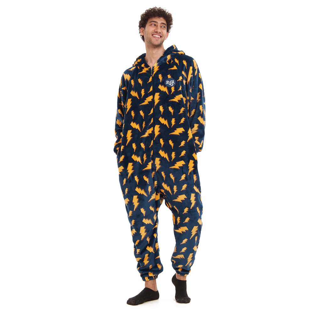 Snuggs Blanket Onesie Dark Blue Bolt - Image 4