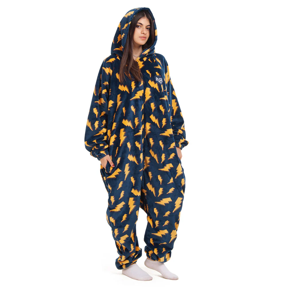 Snuggs Blanket Onesie Dark Blue Bolt - Image 6