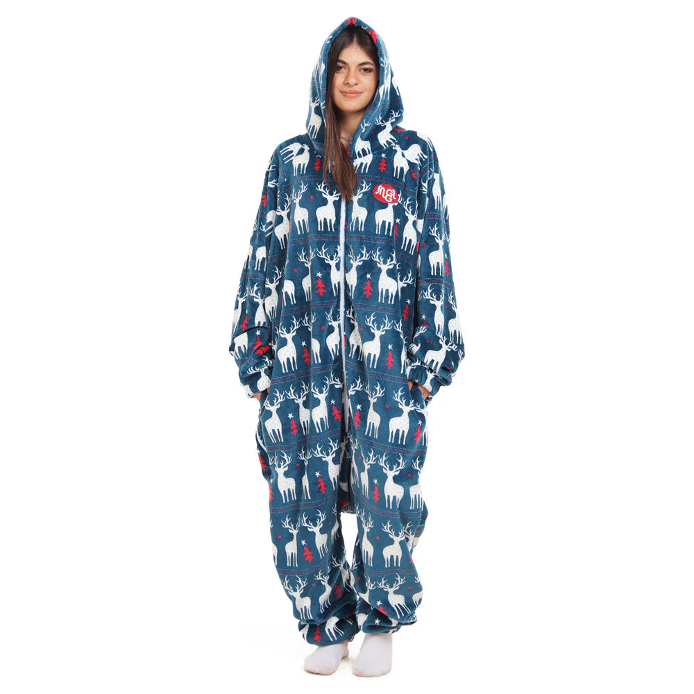 Snuggs Blanket Onesie Dark blue Christmas - Image 3