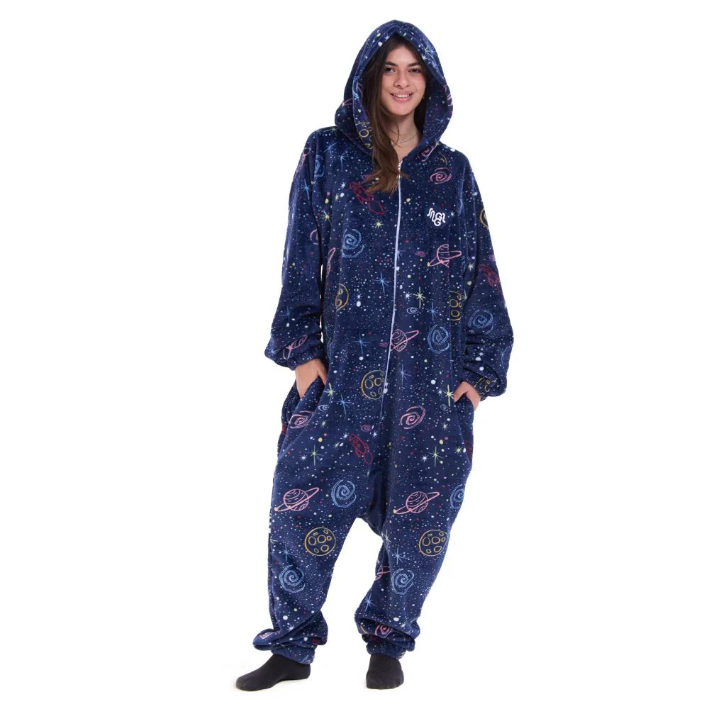 Snuggs Blanket Onesie Dark Blue Space - Image 2