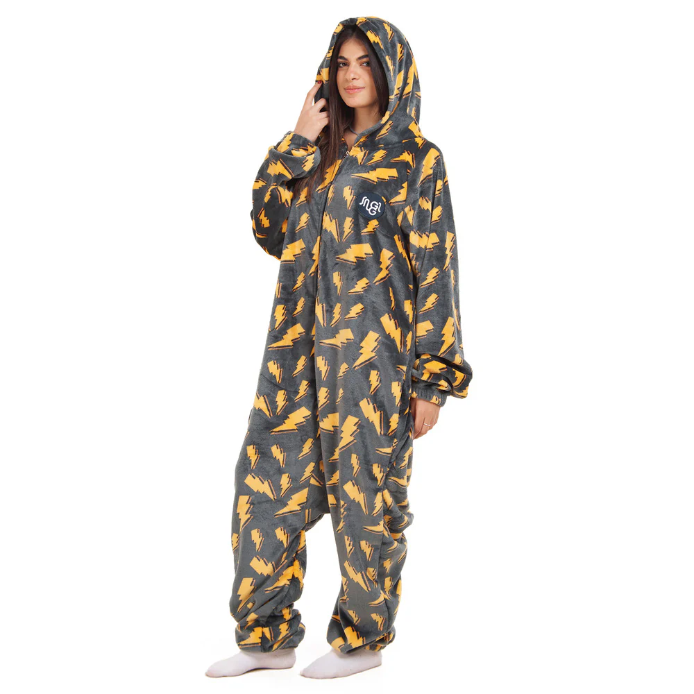 Snuggs Blanket Onesie Dark Grey Bolt - Image 5