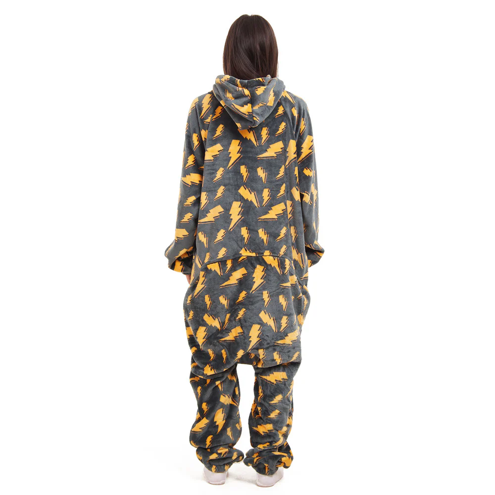 Snuggs Blanket Onesie Dark Grey Bolt - Image 7