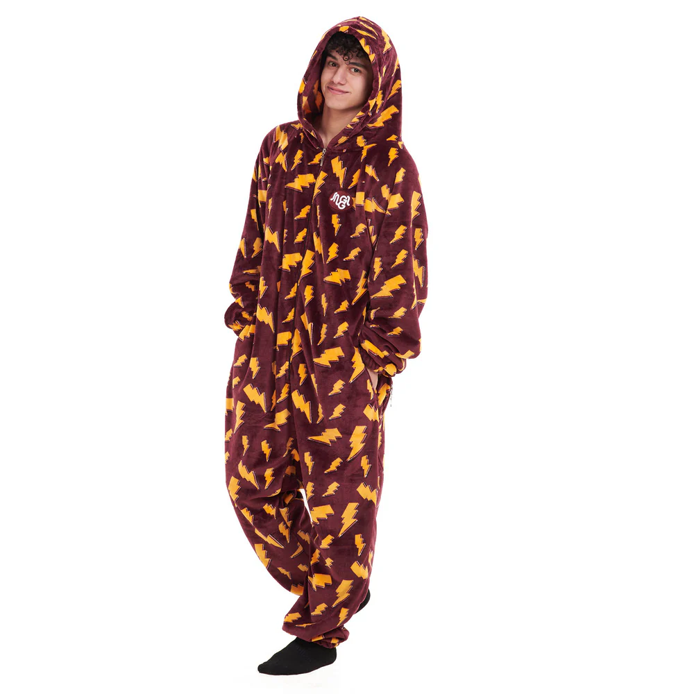 Snuggs Blanket Onesie Dark Red Bolt - Image 4