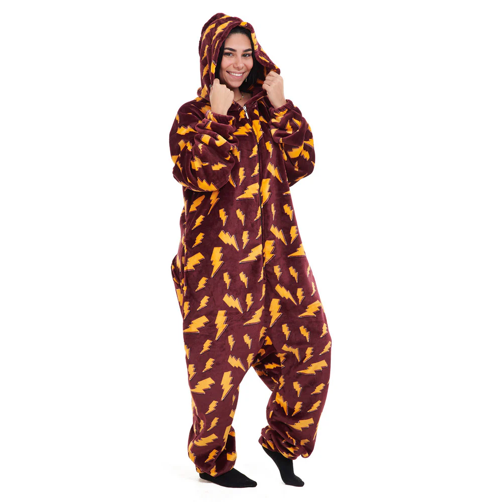 Snuggs Blanket Onesie Dark Red Bolt - Image 5