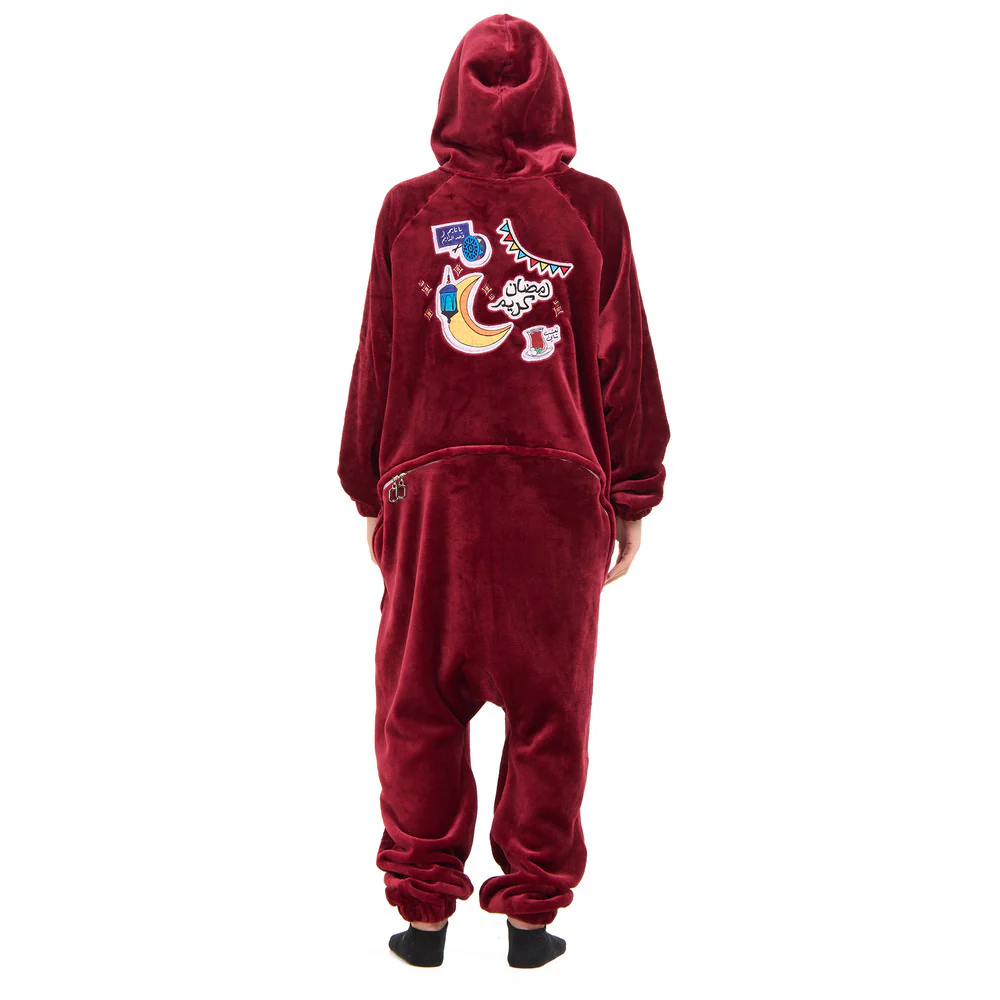 Snuggs Blanket Onesie Dark Red هلال رمضان - Image 10