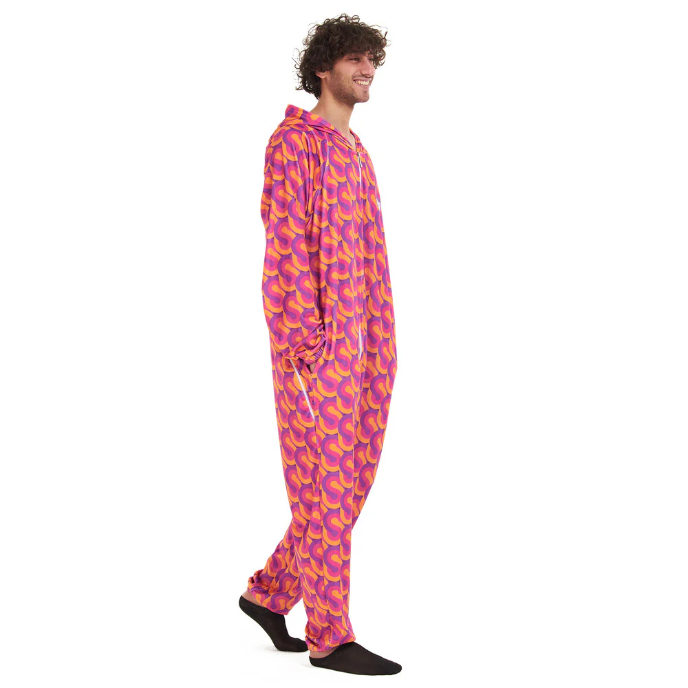 Snuggs Blanket Onesie Fuchsia Geometric - Image 3