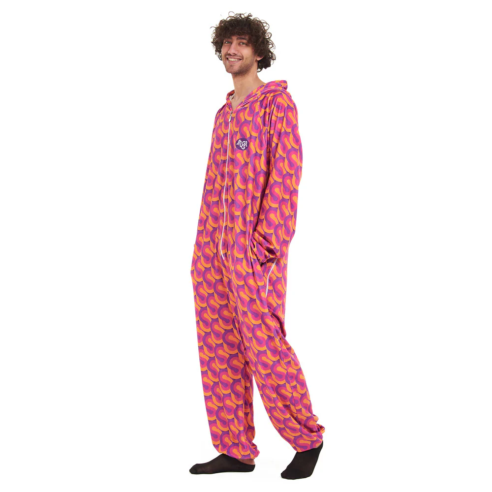 Snuggs Blanket Onesie Fuchsia Geometric - Image 4