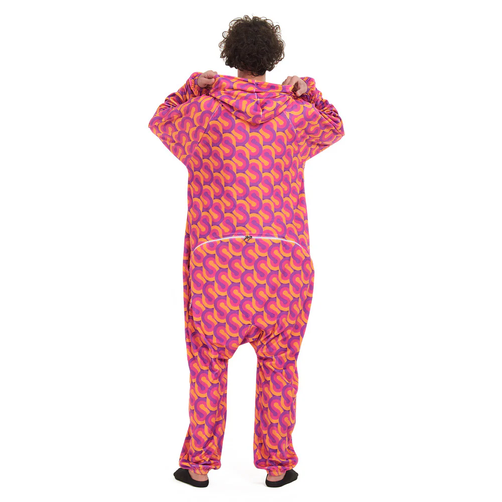Snuggs Blanket Onesie Fuchsia Geometric - Image 7