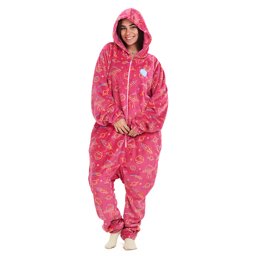 Snuggs Blanket Onesie Fuchsia Space - Image 4