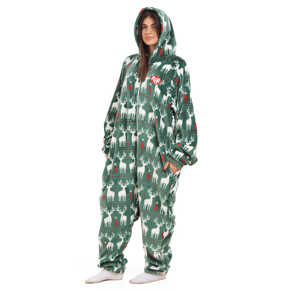 Snuggs Blanket Onesie Green Christmas - Image 2