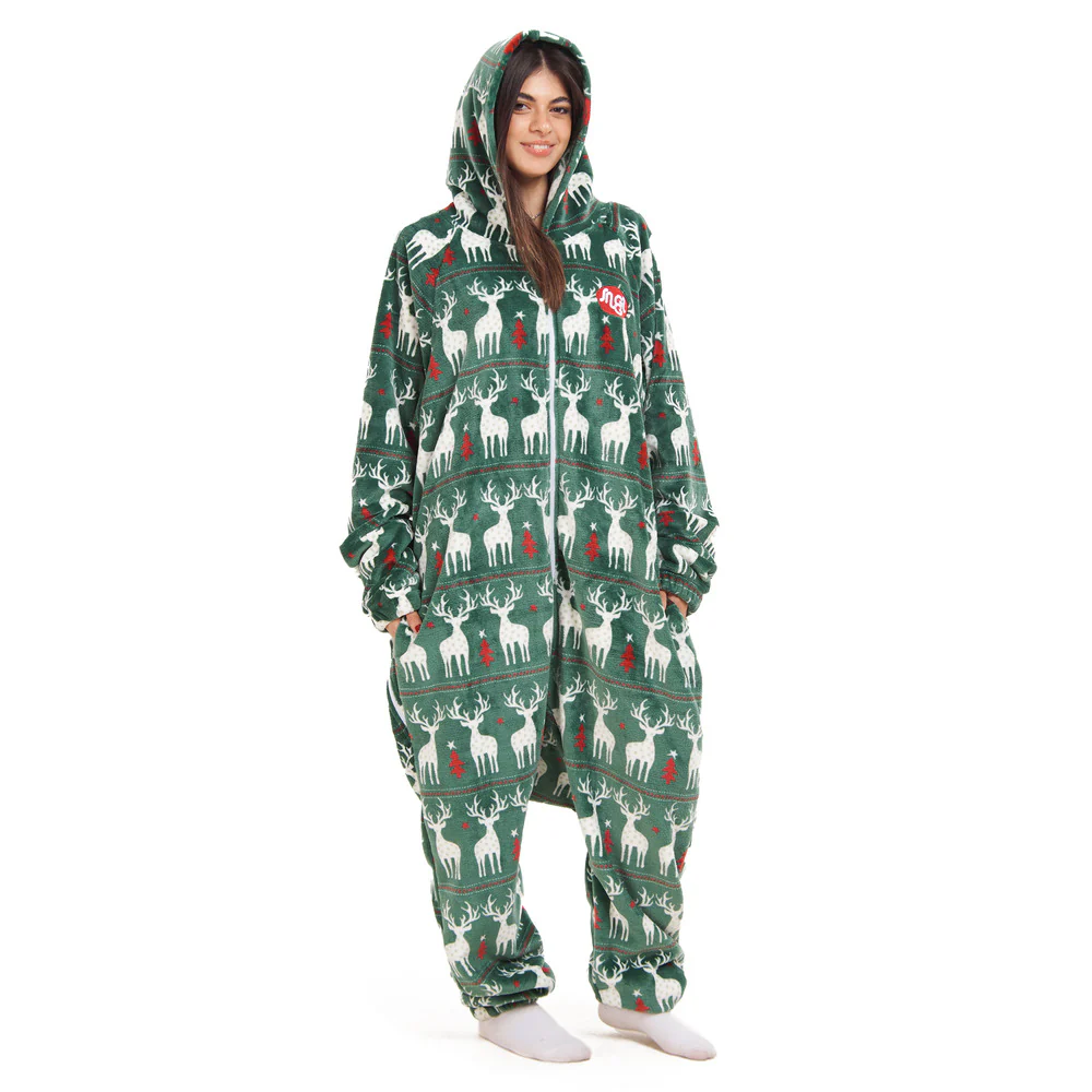Snuggs Blanket Onesie Green Christmas - Image 4