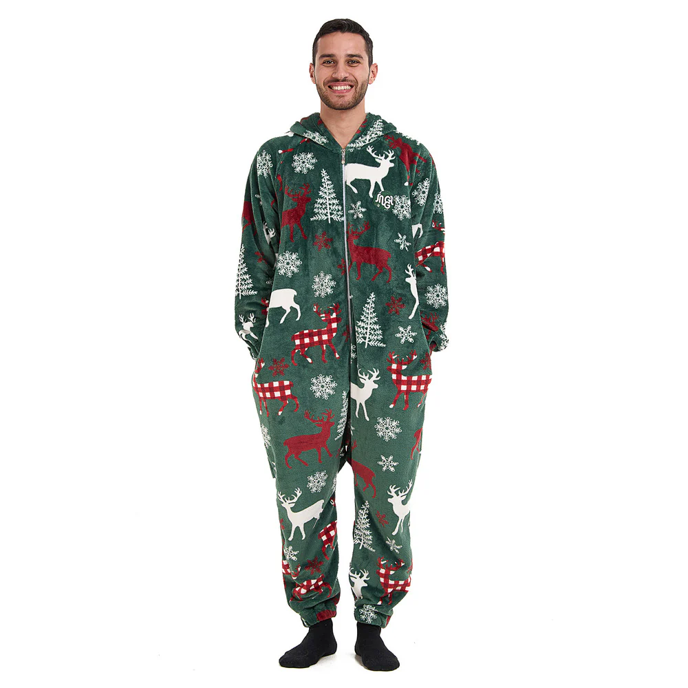 Snuggs Blanket Onesie Green Deer - Image 2