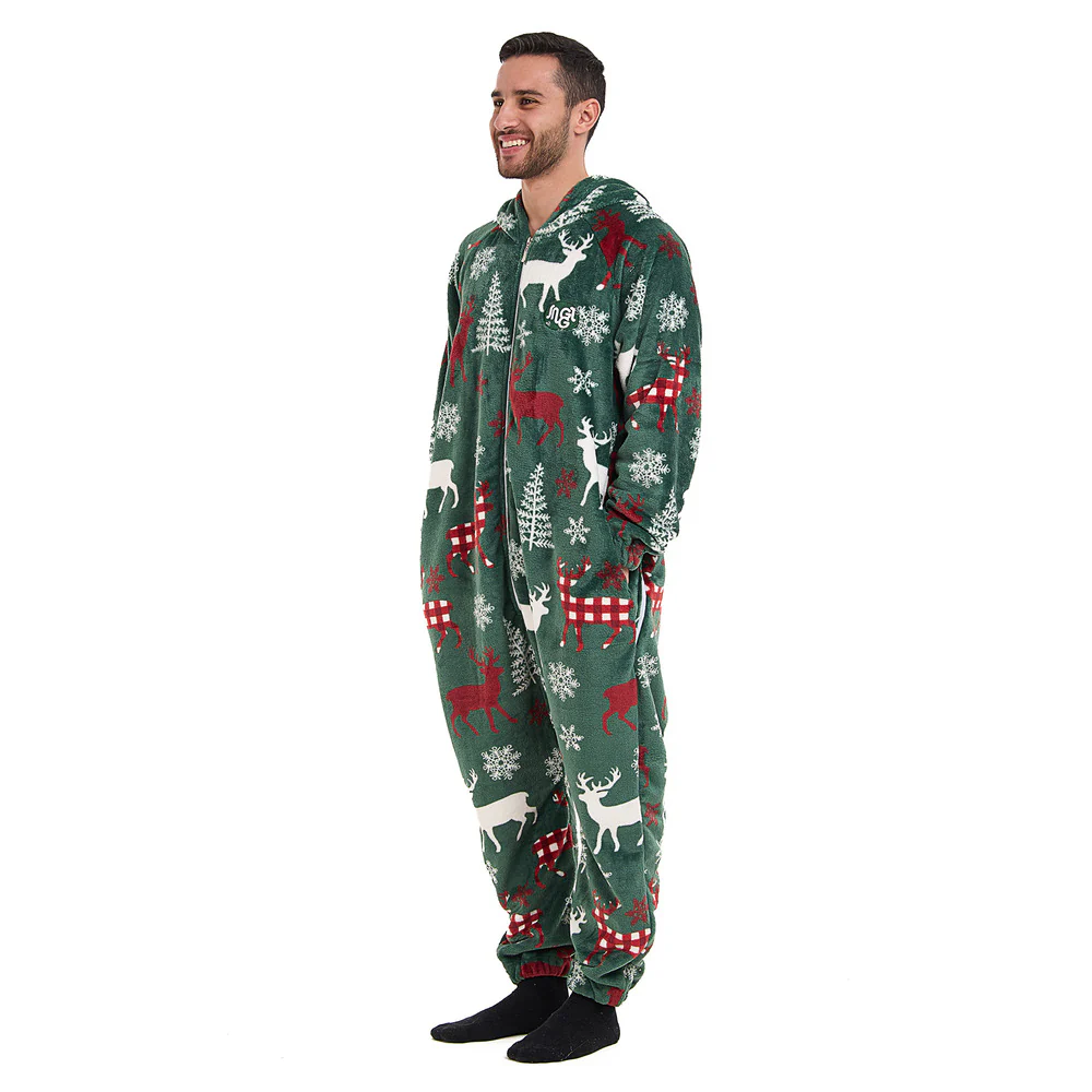 Snuggs Blanket Onesie Green Deer - Image 6