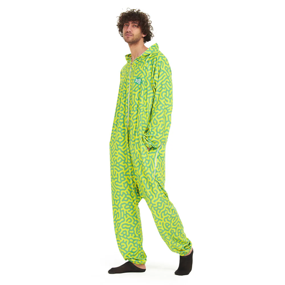 Snuggs Blanket Onesie Green Doodles - Image 3