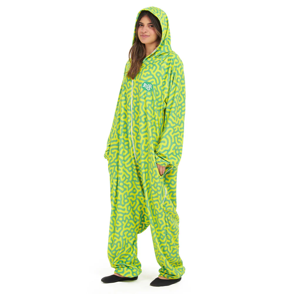 Snuggs Blanket Onesie Green Doodles - Image 4