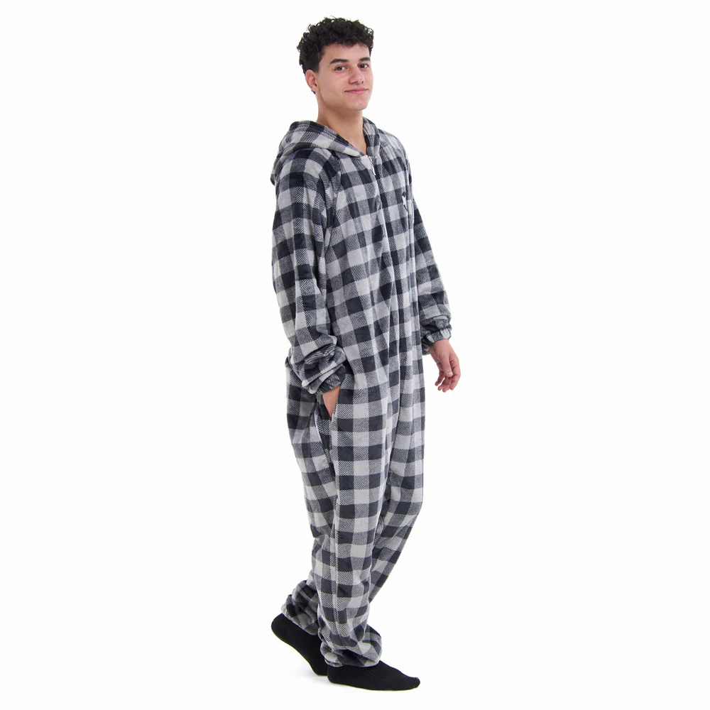 Snuggs Blanket Onesie Grey Checkered - Image 7