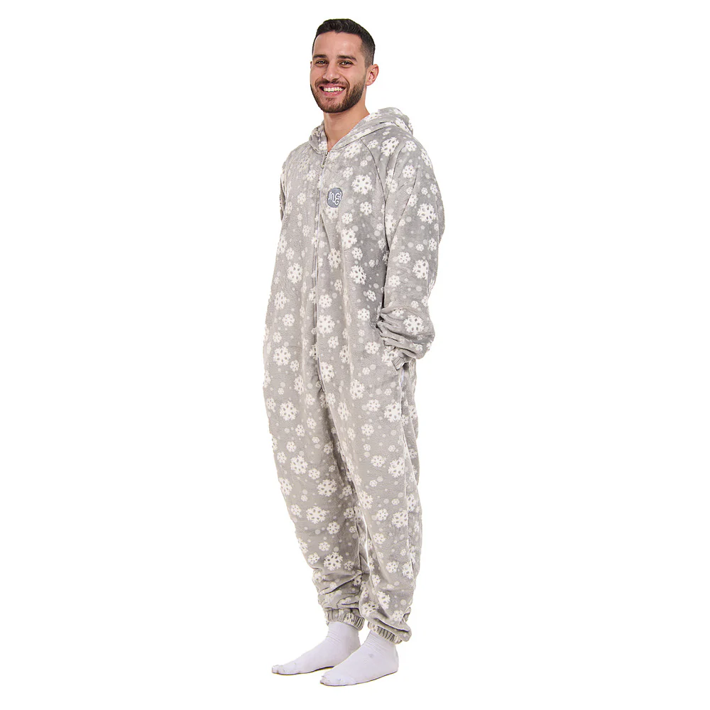Snuggs Blanket Onesie Grey Snowflakes - Image 2