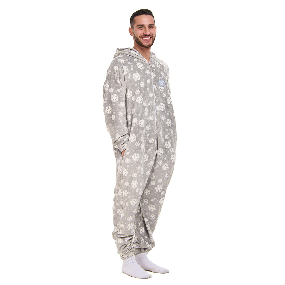 Snuggs Blanket Onesie Grey Snowflakes - Image 3
