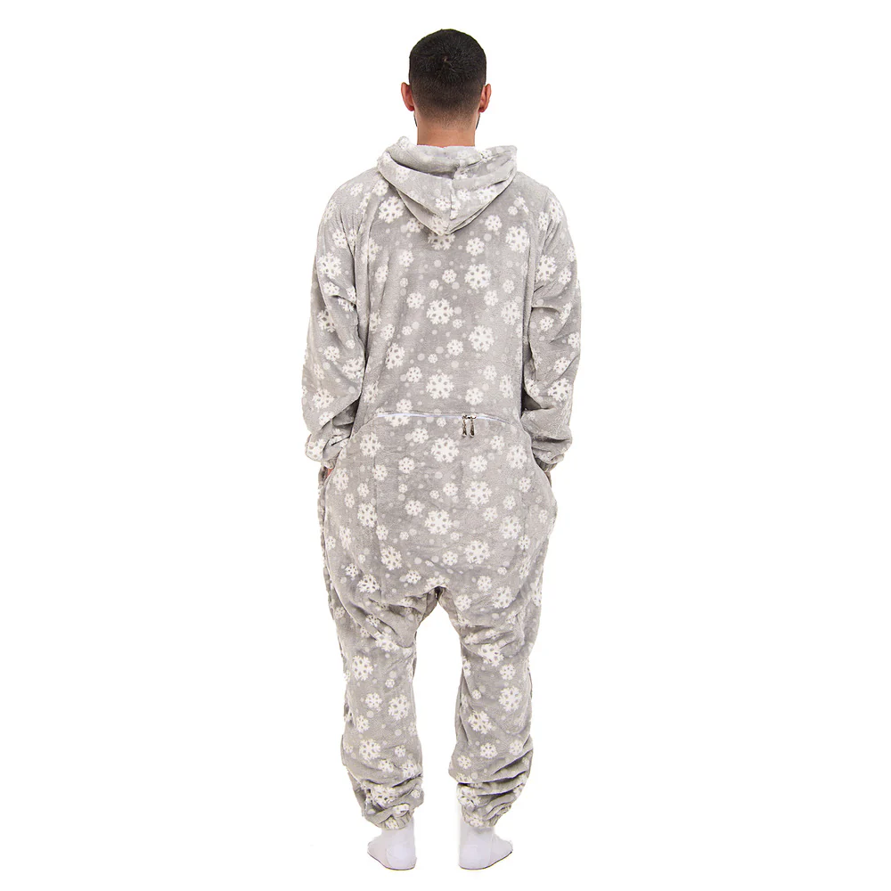Snuggs Blanket Onesie Grey Snowflakes - Image 4