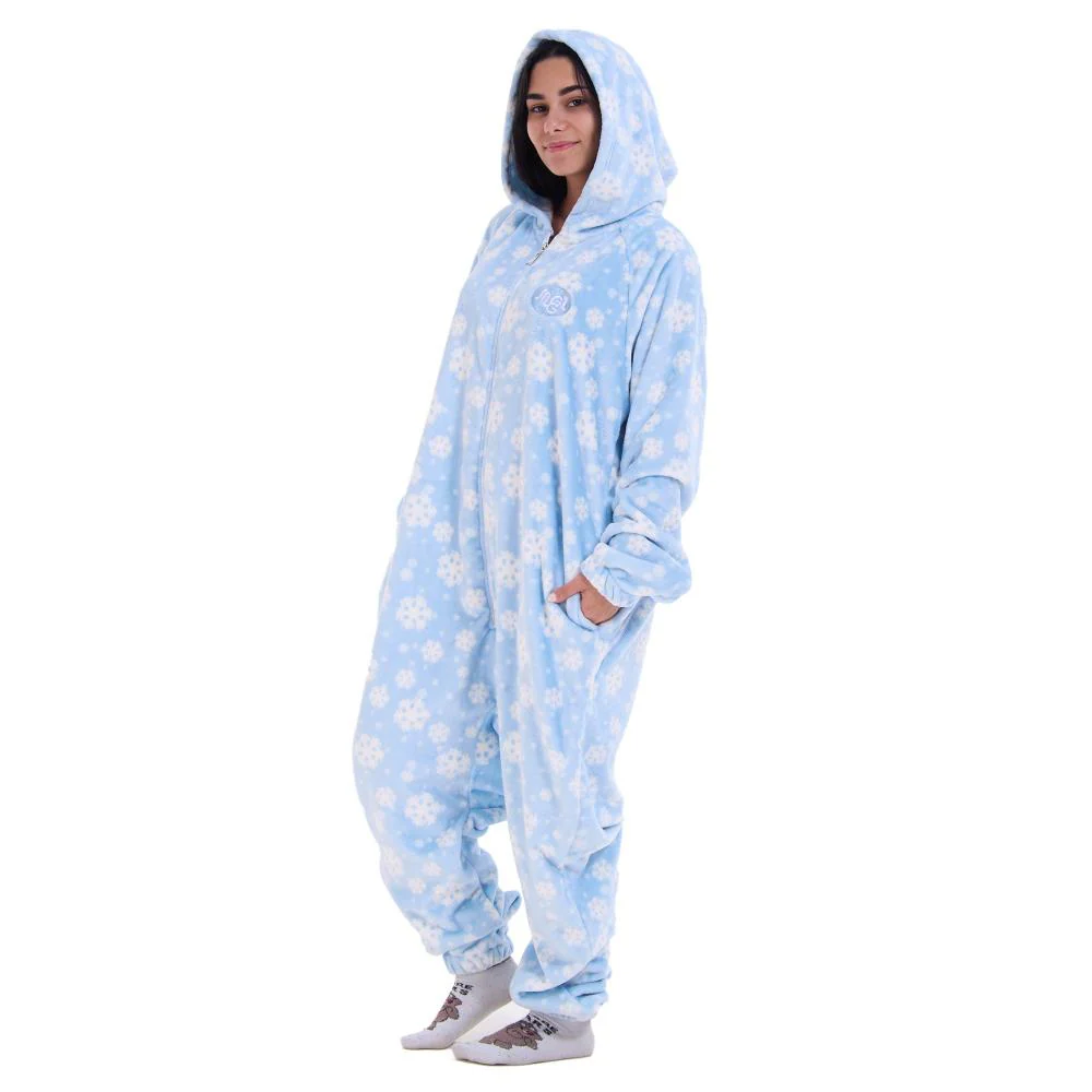 Snuggs Blanket Onesie Light Blue Snowflakes - Image 2