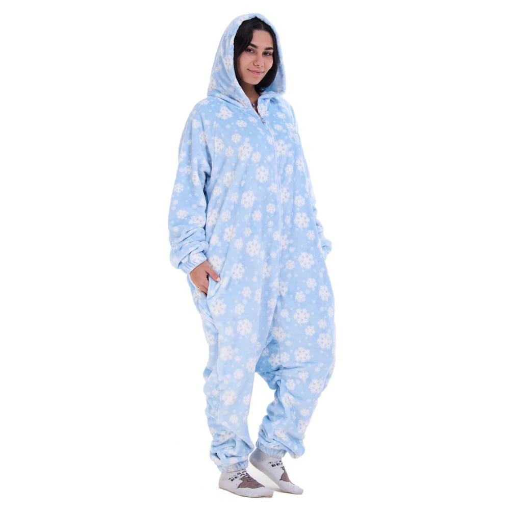 Snuggs Blanket Onesie Light Blue Snowflakes - Image 3