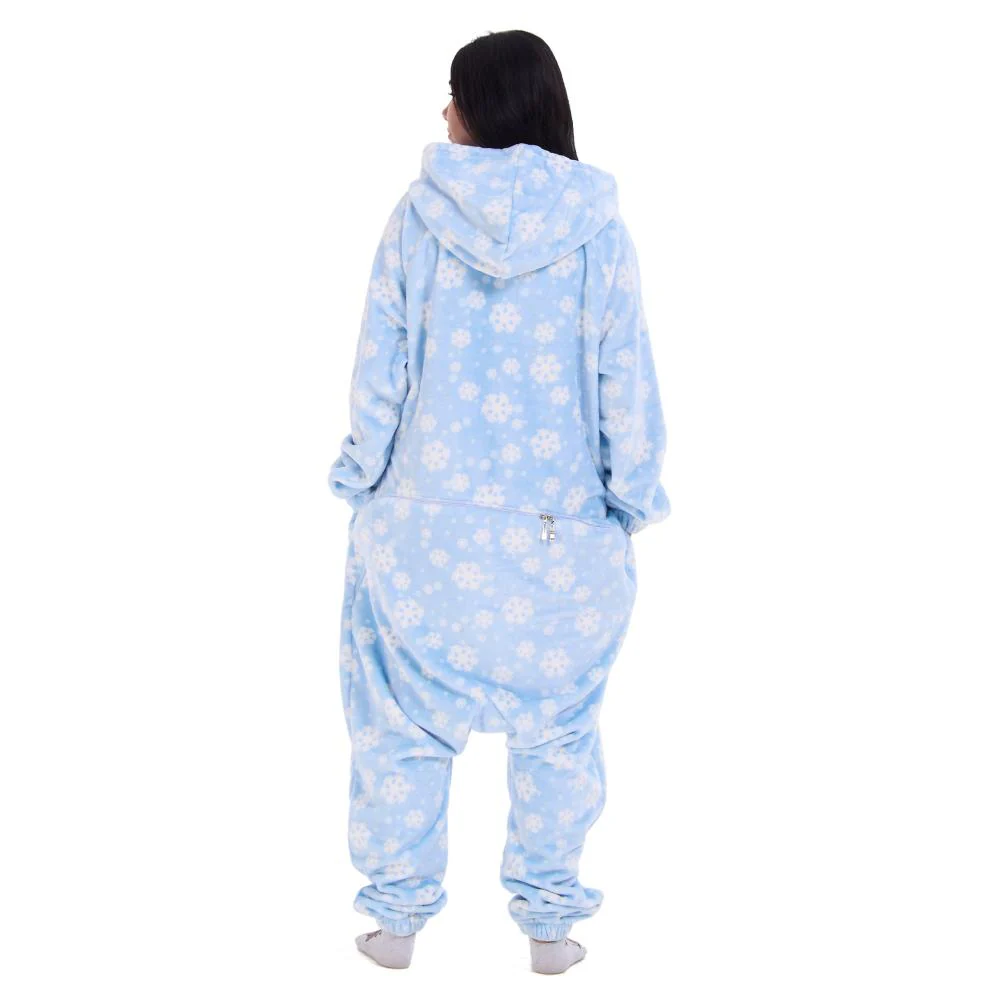 Snuggs Blanket Onesie Light Blue Snowflakes - Image 4