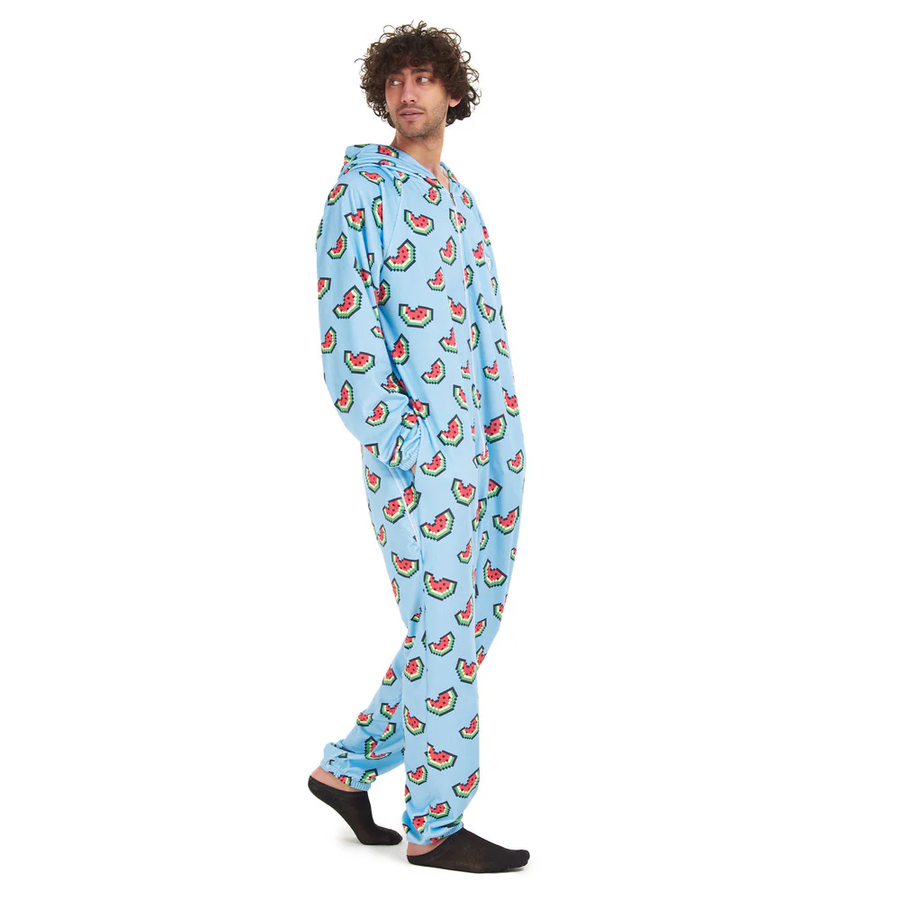 Snuggs Blanket Onesie Light Blue Watermelon Pixels - Image 2