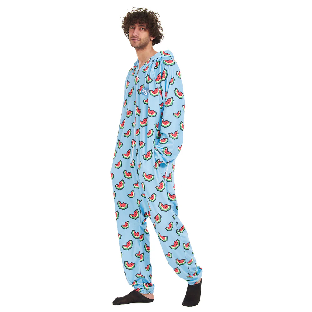 Snuggs Blanket Onesie Light Blue Watermelon Pixels - Image 3