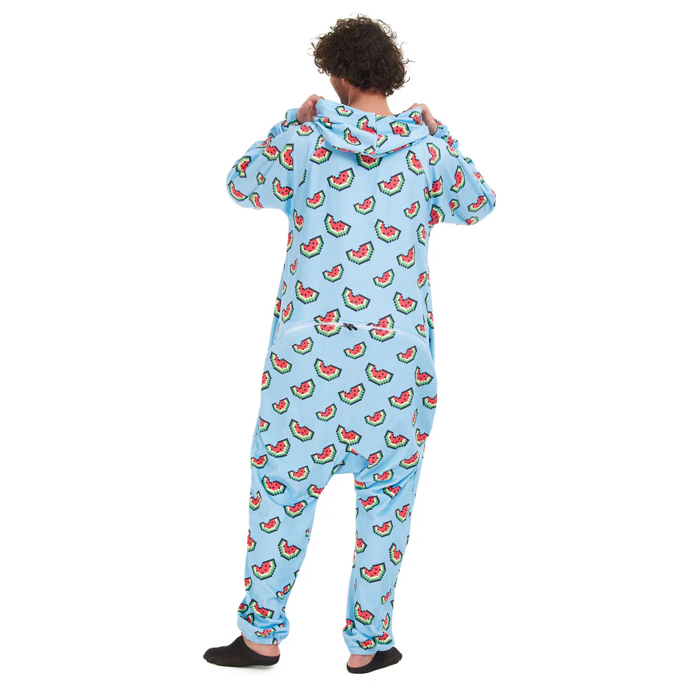 Snuggs Blanket Onesie Light Blue Watermelon Pixels - Image 6
