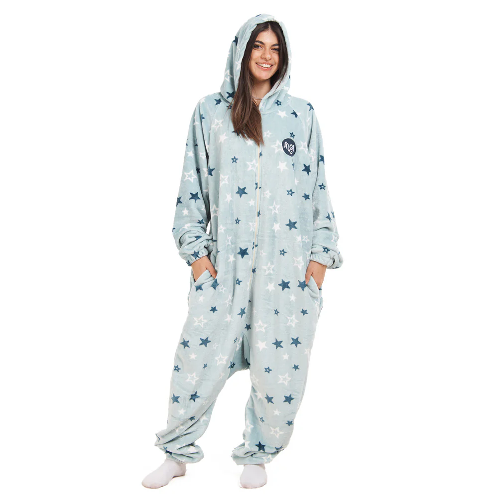 Snuggs Blanket Onesie Light Blue Stars - Image 2