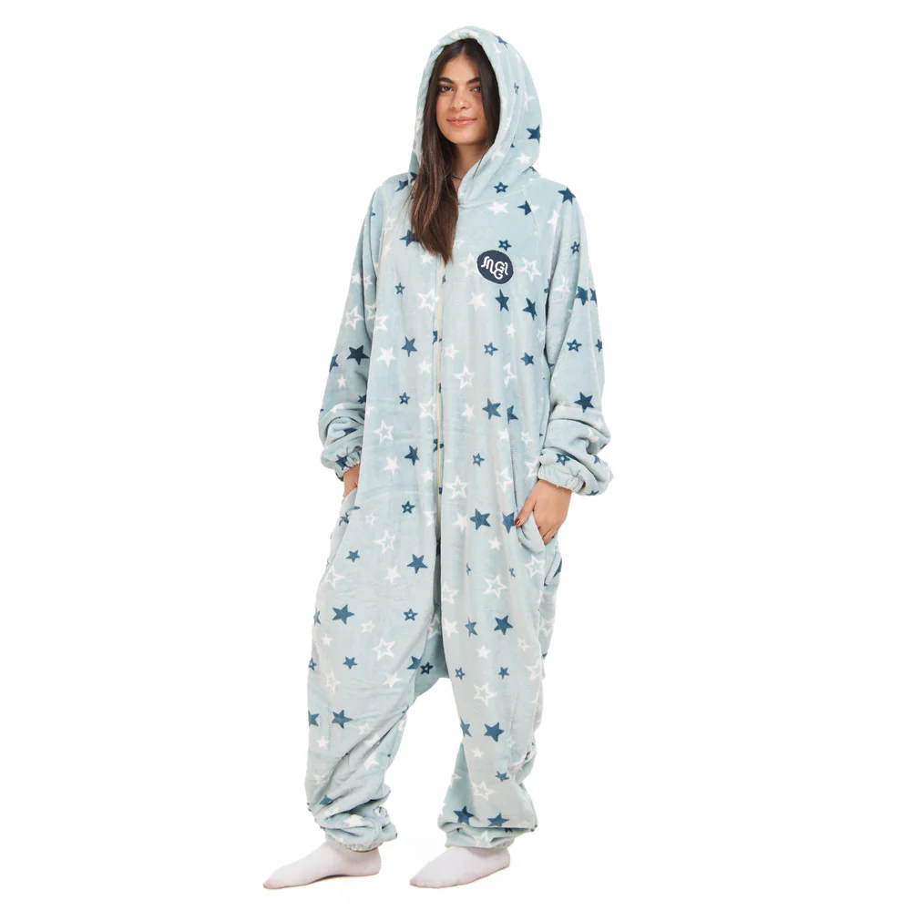 Snuggs Blanket Onesie Light Blue Stars - Image 4