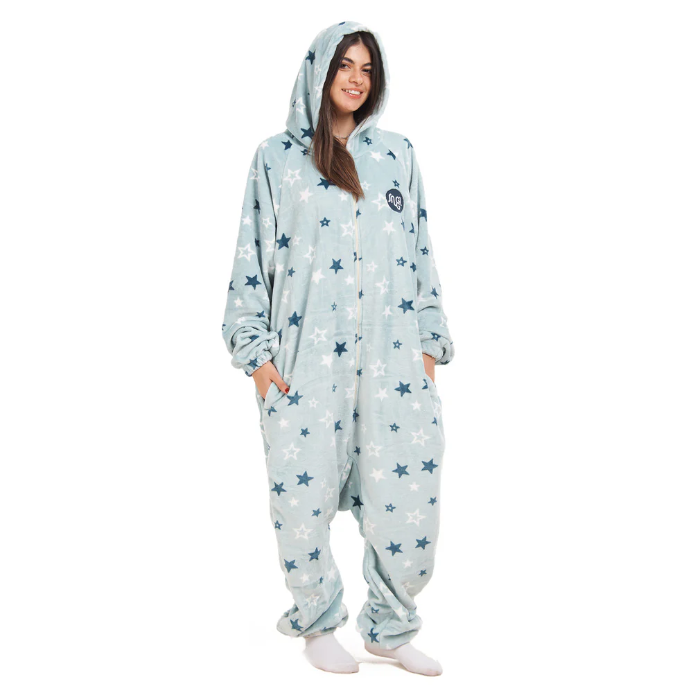 Snuggs Blanket Onesie Light Blue Stars - Image 5