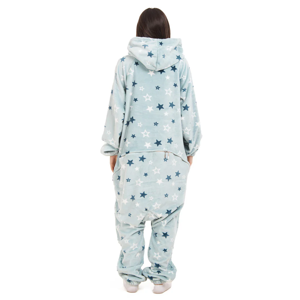 Snuggs Blanket Onesie Light Blue Stars - Image 7