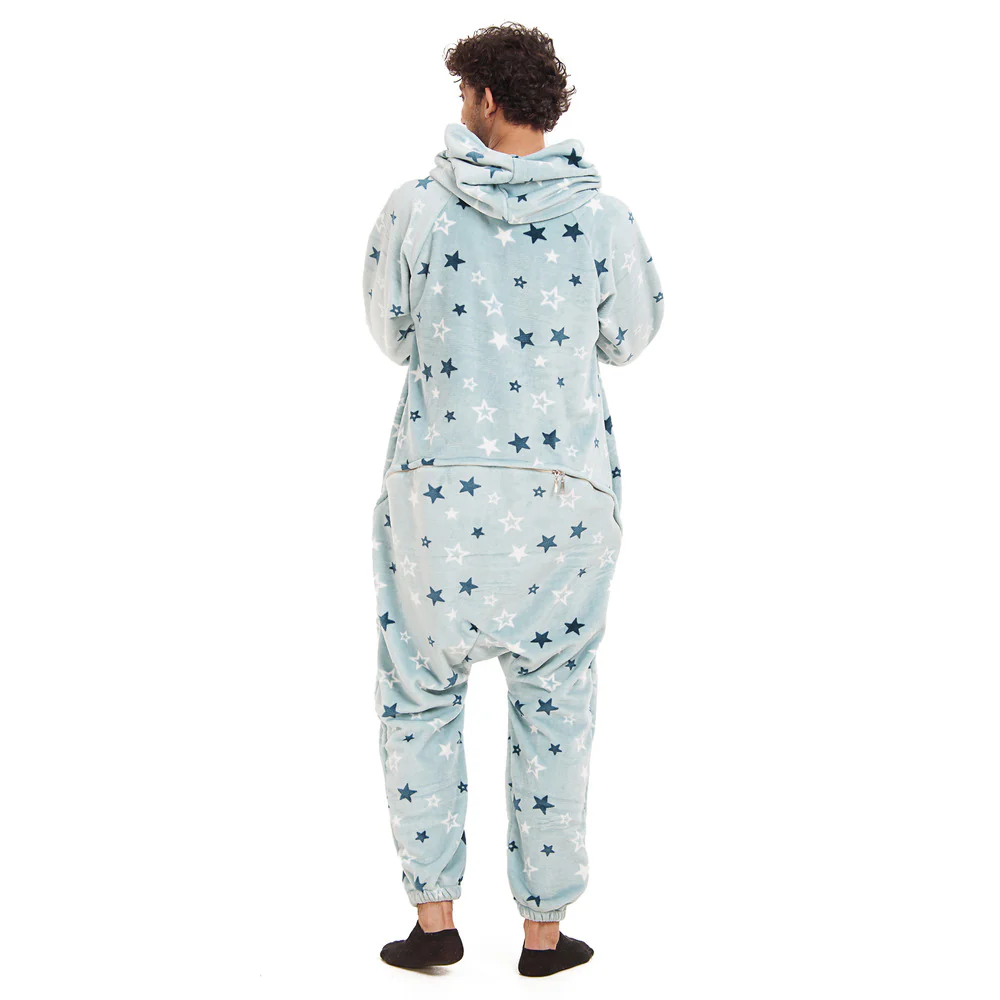 Snuggs Blanket Onesie Light Blue Stars - Image 8