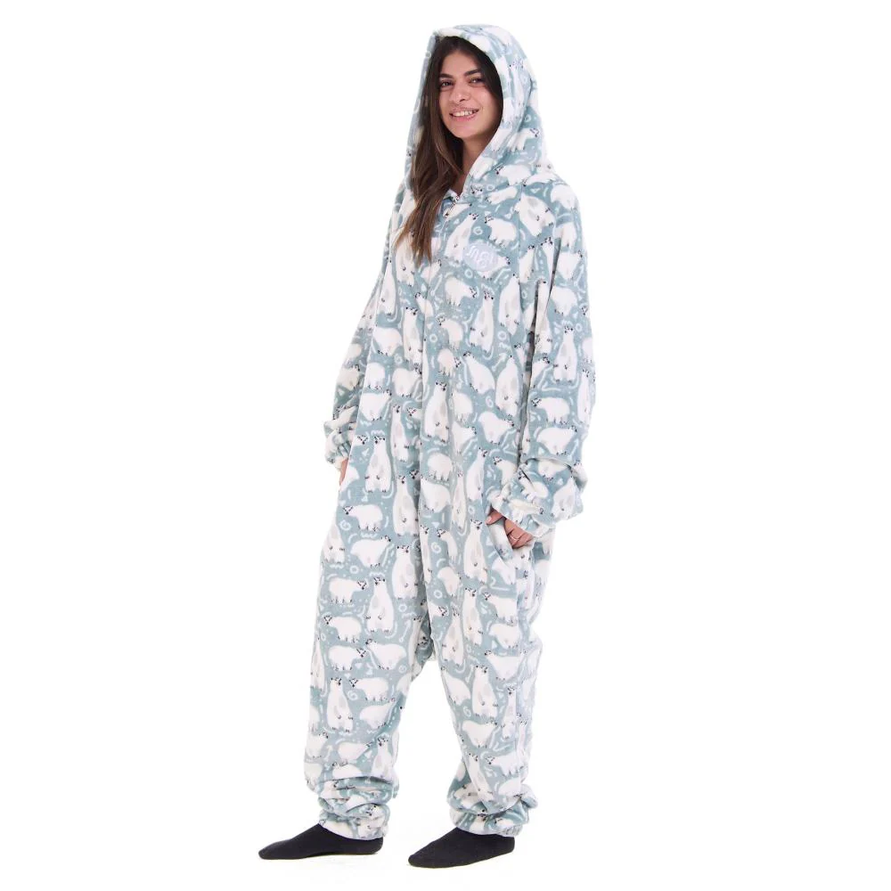 Snuggs Blanket Onesie Petroleum Polar Bear - Image 4