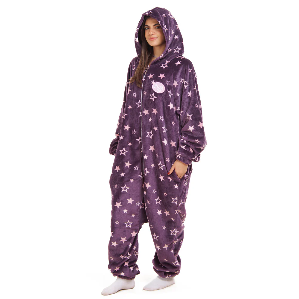 Snuggs Blanket Onesie Purple stars - Image 2