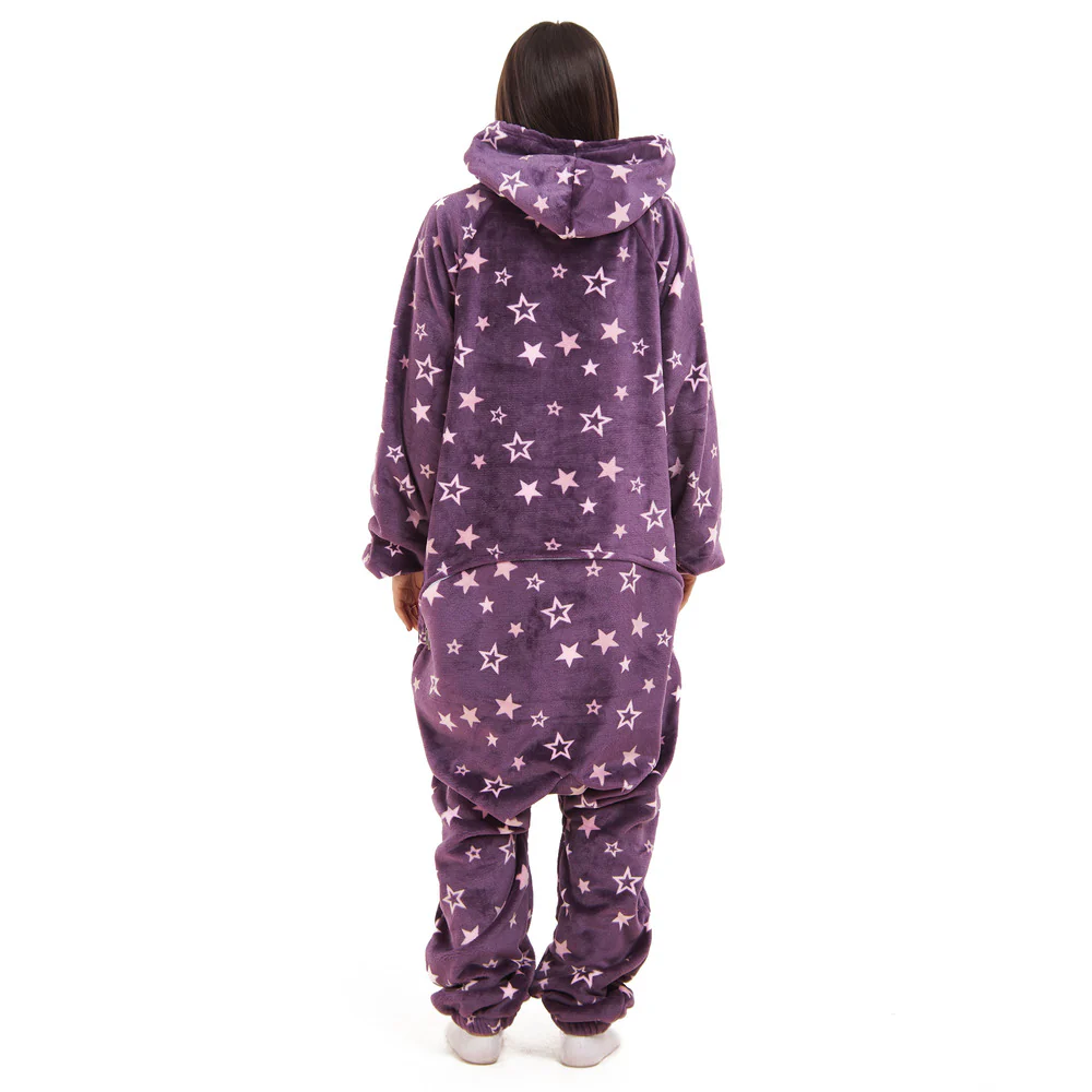 Snuggs Blanket Onesie Purple stars - Image 3