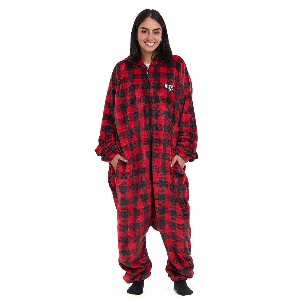 Snuggs Blanket Onesie Red Checkered - Image 4