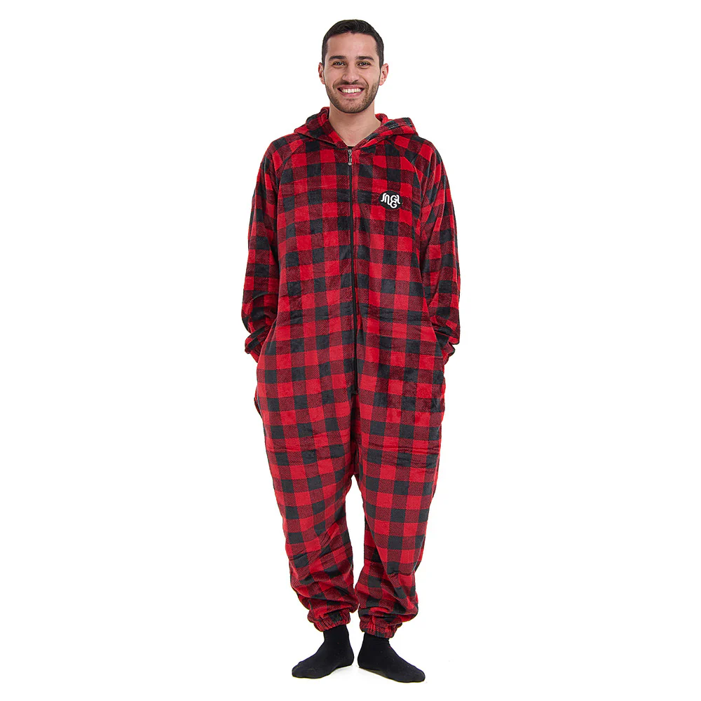 Snuggs Blanket Onesie Red Checkered - Image 5