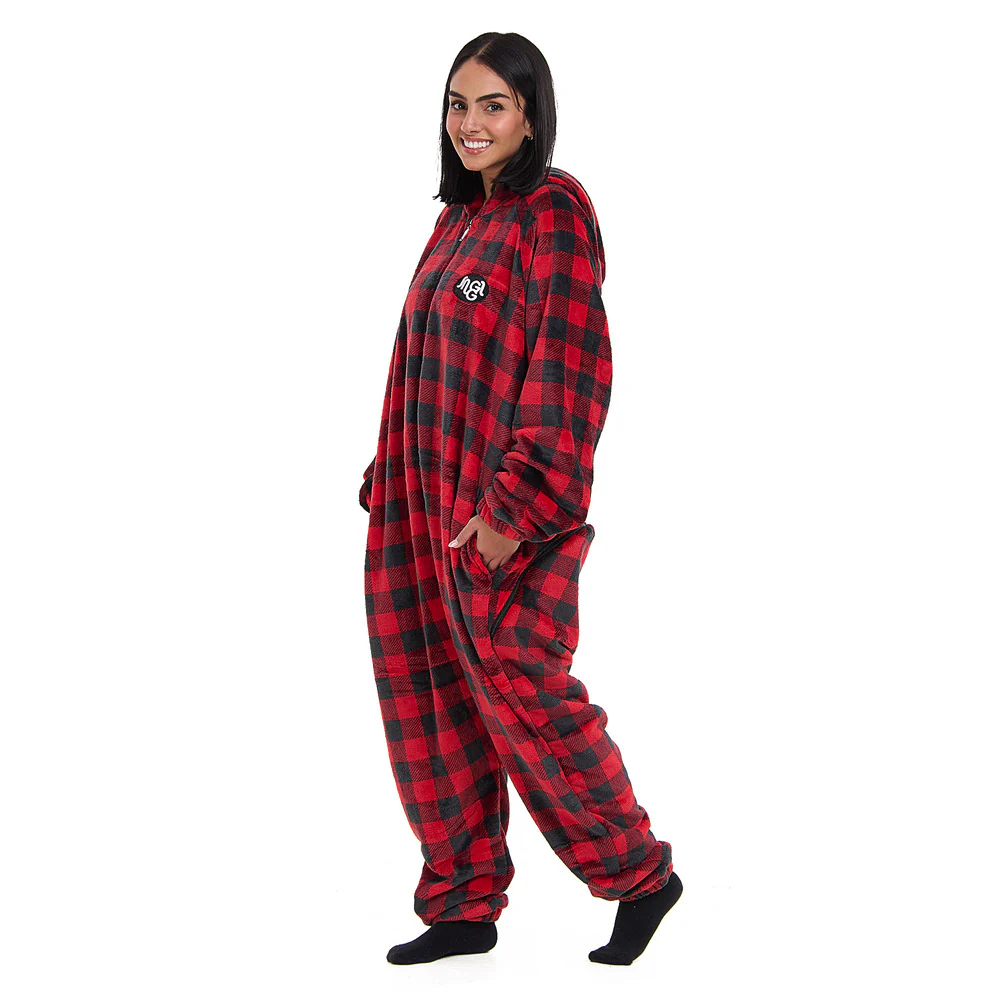 Snuggs Blanket Onesie Red Checkered - Image 6
