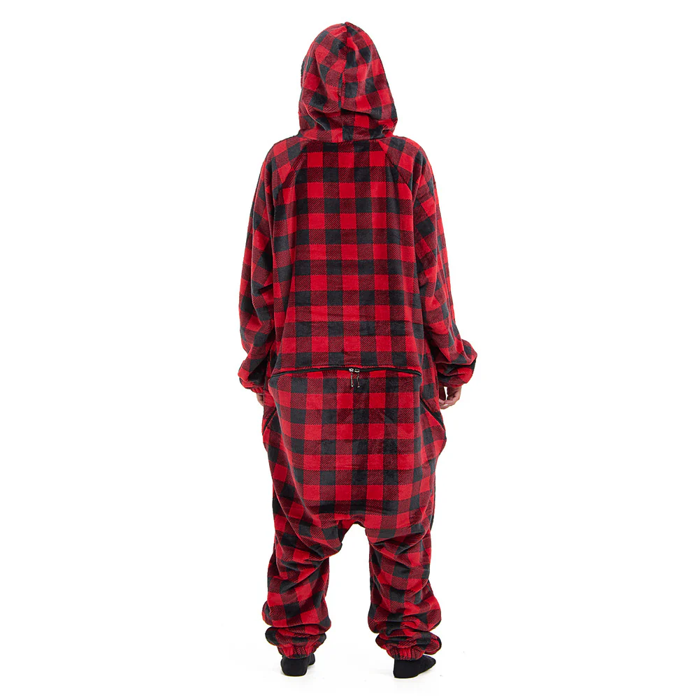 Snuggs Blanket Onesie Red Checkered - Image 8