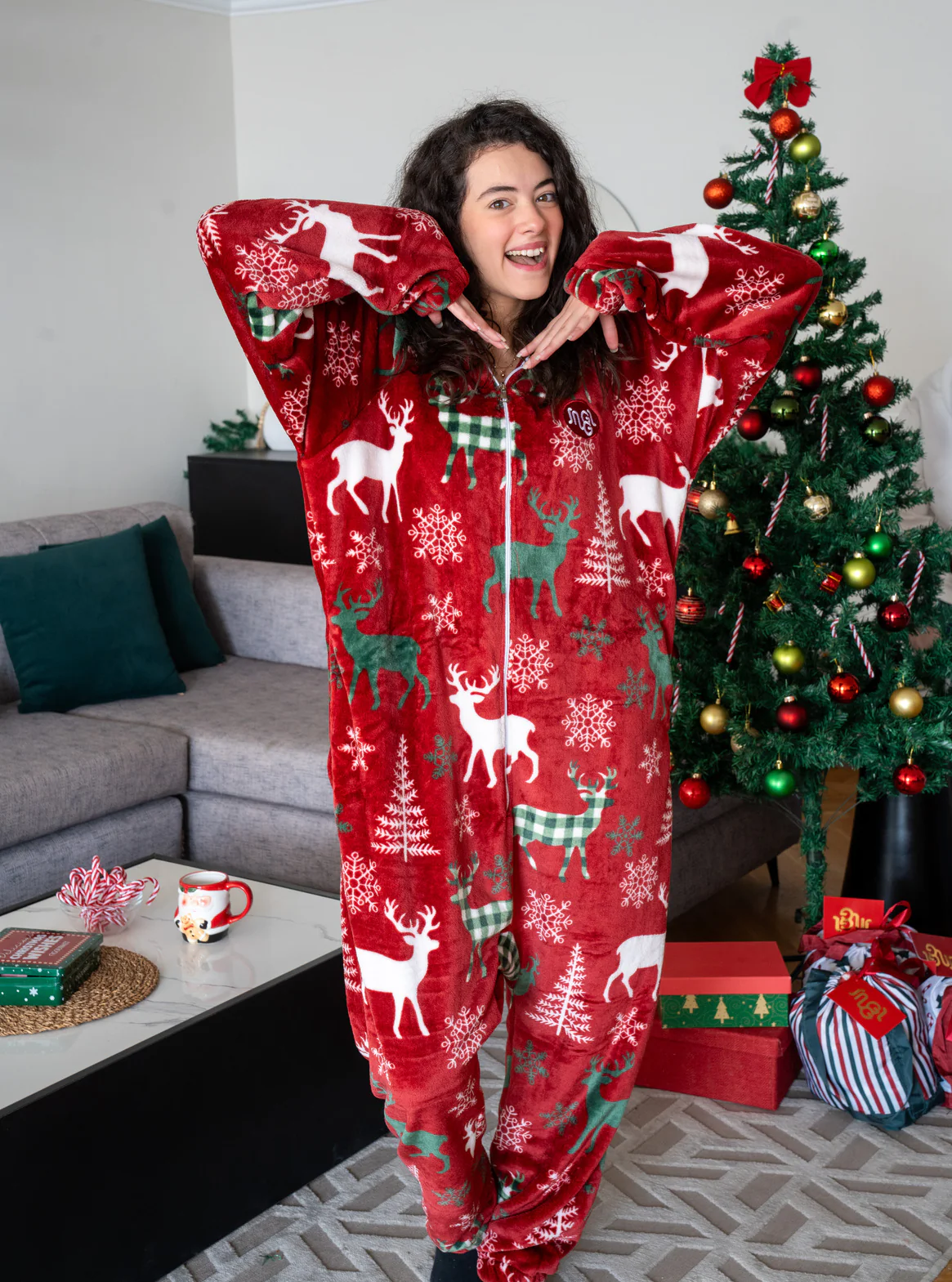 Snuggs Blanket Onesie Christmas Red Deer - Image 5