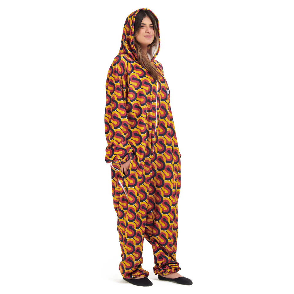 Snuggs Blanket Onesie Red Geometric - Image 3