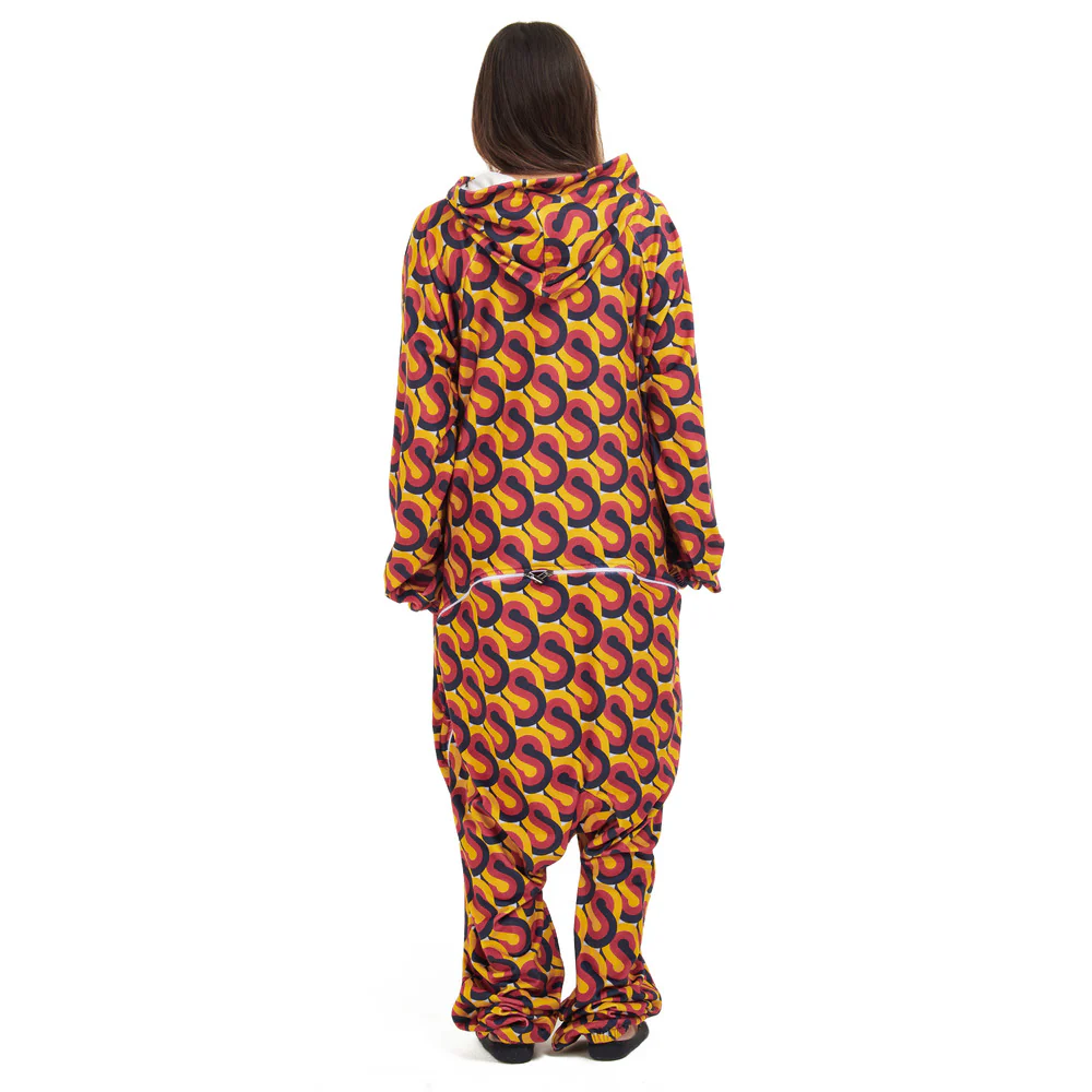 Snuggs Blanket Onesie Red Geometric - Image 4
