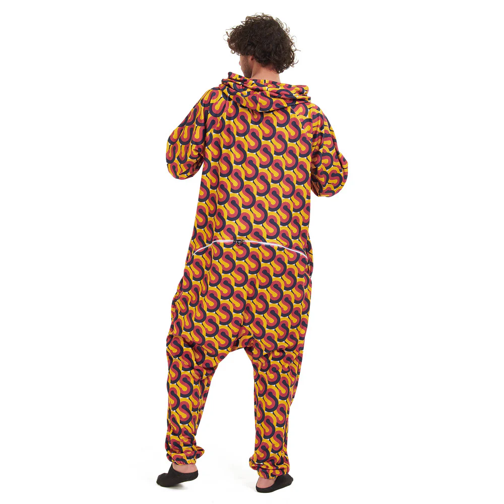 Snuggs Blanket Onesie Red Geometric - Image 5