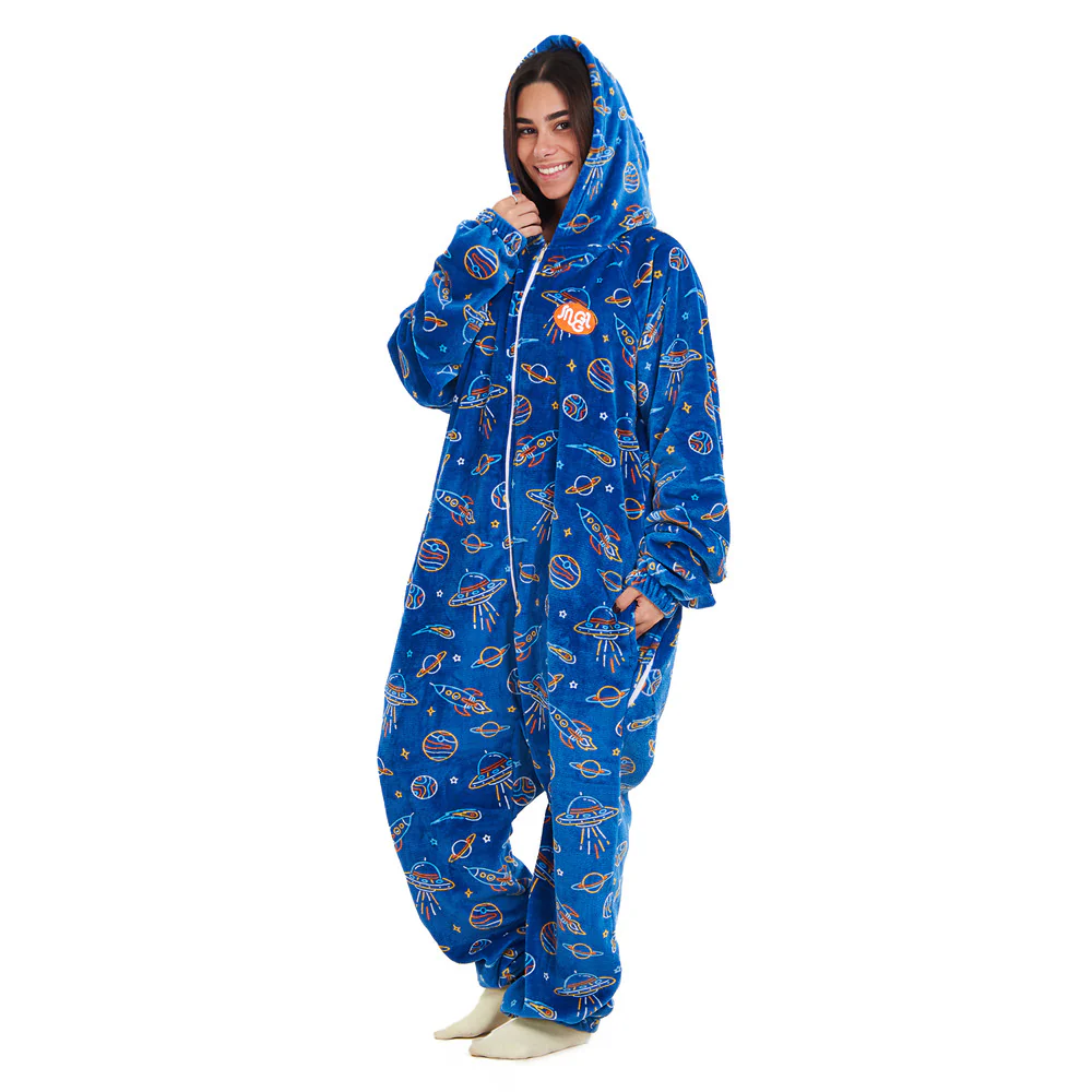Snuggs Blanket Onesie Royal Blue Space - Image 2