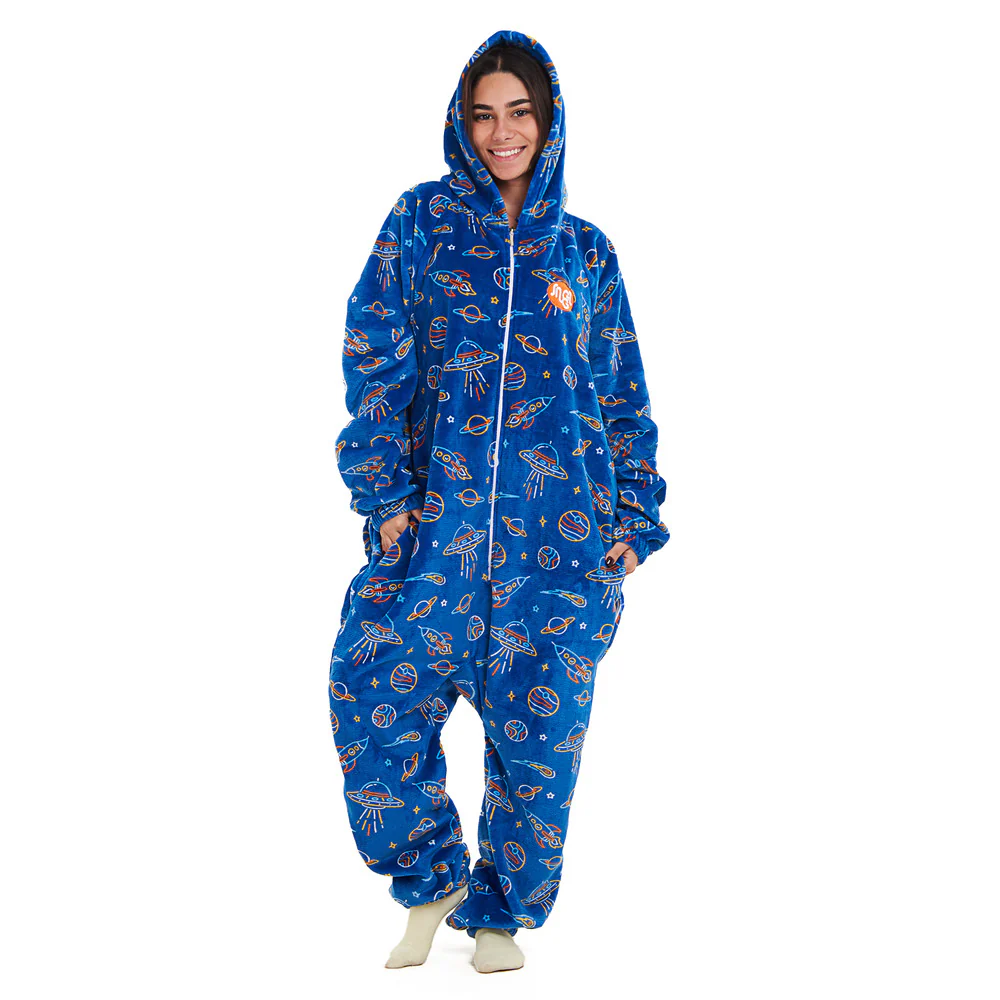 Snuggs Blanket Onesie Royal Blue Space - Image 4