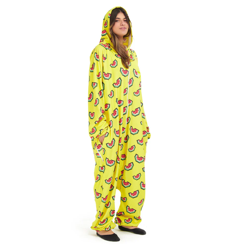 Snuggs Blanket Onesie Yellow Watermelon Pixels - Image 2