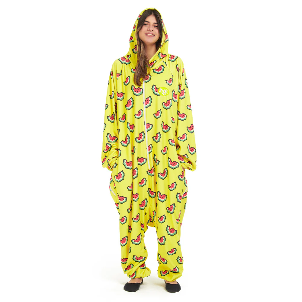 Snuggs Blanket Onesie Yellow Watermelon Pixels - Image 3
